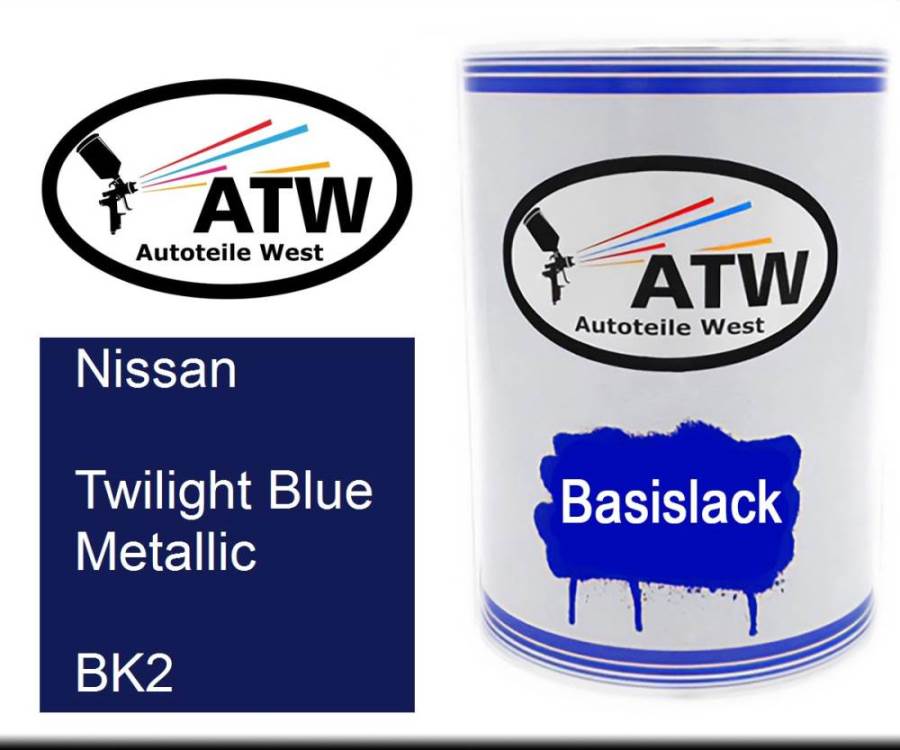 Nissan, Twilight Blue Metallic, BK2: 500ml Lackdose, von ATW Autoteile West.